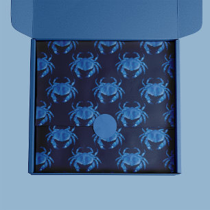 Blue Crab Seaside Ocean pattern Tissue Paper