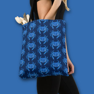 Blue Crab Seaside Ocean pattern Tote Bag