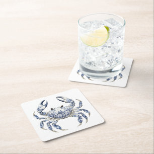Blue Crab  Square Paper Coaster