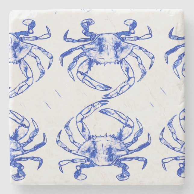 Blue Crab Stone Coaster (Front)