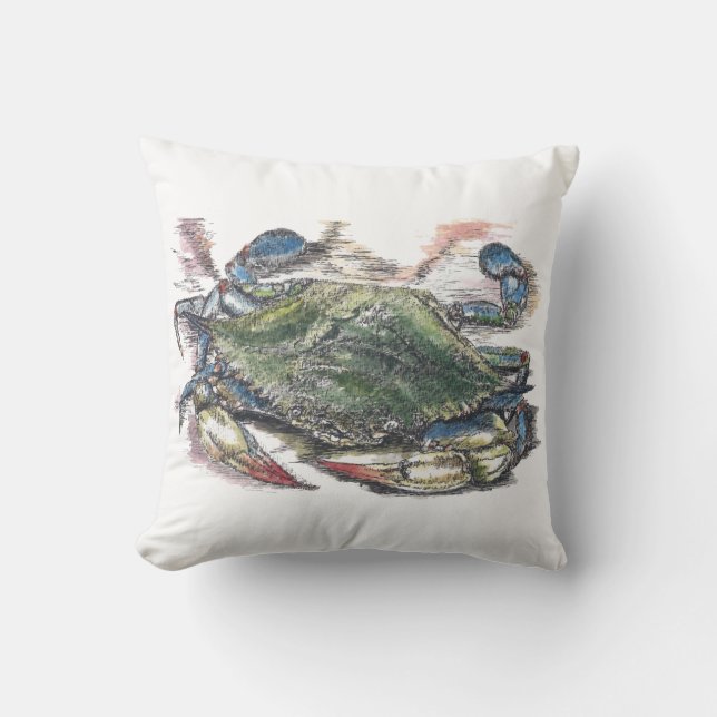 Blue Crab Throw Pillow (Front)
