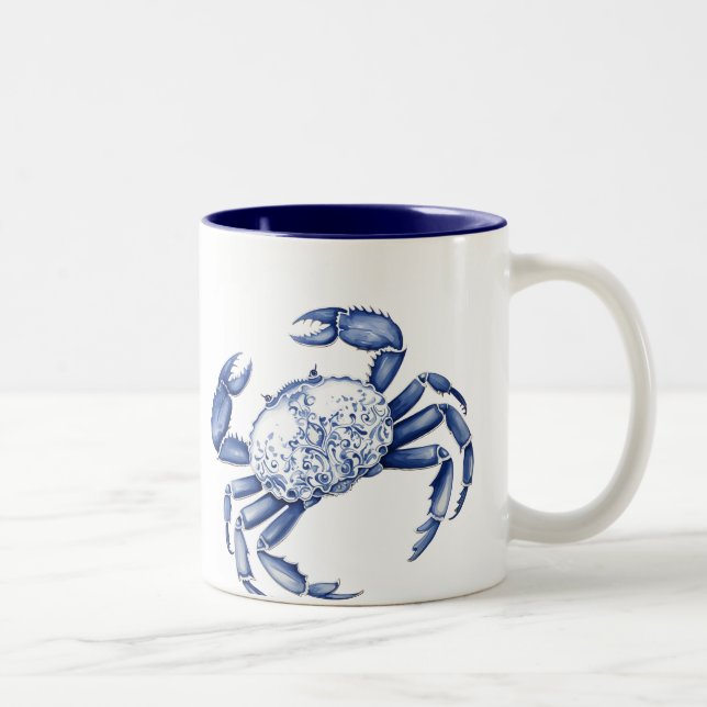 Blue Crab  Two-Tone Coffee Mug (Right)