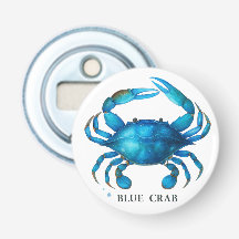 Blue Crab Watercolor Art - Coastal Sea Life 