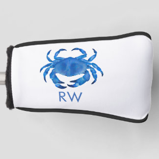 Blue Crab Watercolor Personalised Golf Head Cover