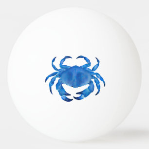 Blue Crab Watercolor Ping Pong Ball
