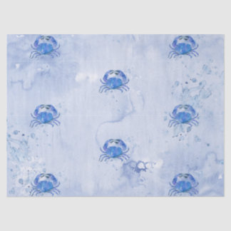 Blue Crab Watercolor Tissue Paper