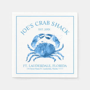 Blue Crab Watercolors illustration Napkin