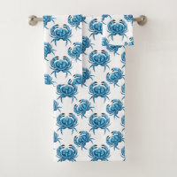 Blue Crabs Classic Coastal Pattern