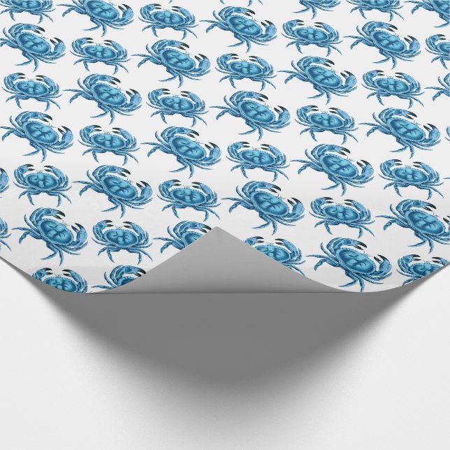 Blue Crabs Coastal Seafood Wrapping Paper (Corner)