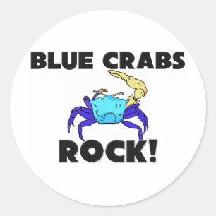 Blue Crabs Rock Classic Round Sticker