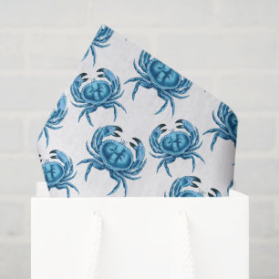 Blue Crabs Seaside Pattern Tissue Paper