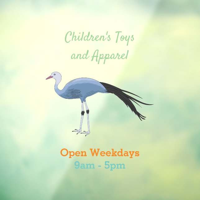 Blue crane bird cartoon illustration  (Sheet 3)
