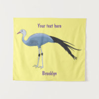 Blue crane bird cartoon illustration 