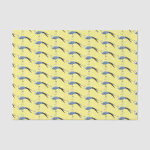 Blue crane bird cartoon illustration tissue paper