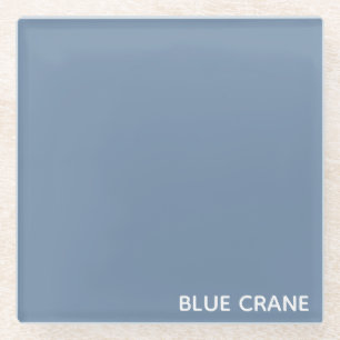 Blue Crane blue colour name Glass Coaster