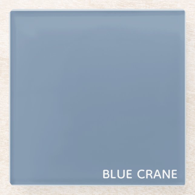 Blue Crane blue colour name Glass Coaster (Front)
