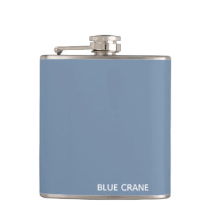 Blue Crane blue colour name Hip Flask