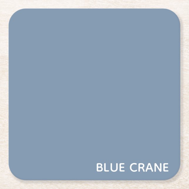 Blue Crane blue colour name Square Paper Coaster (Front)