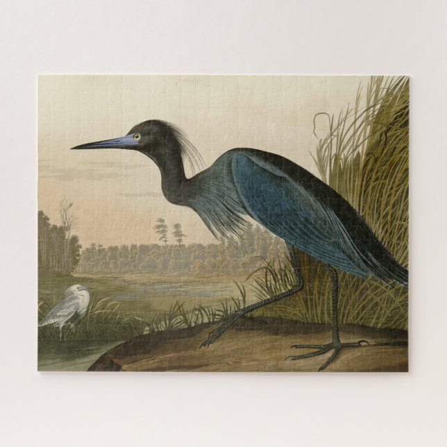 Blue Crane Heron Audubon Painting Jigsaw Puzzle (Horizontal)