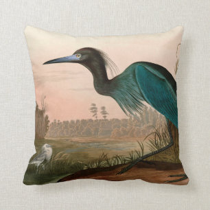 Blue Crane or Heron Birds of America Audubon Print Cushion