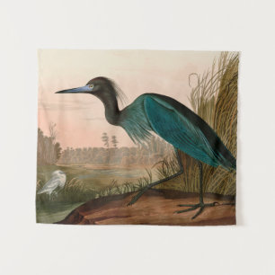 Blue Crane or Heron Birds of America Audubon Print Tapestry
