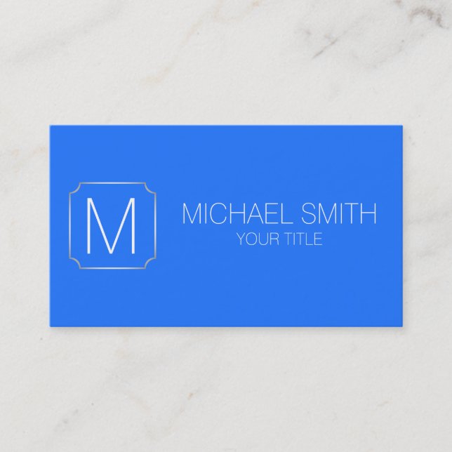 Blue (Crayola) colour background Business Card (Front)