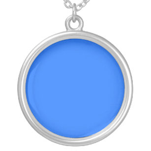  Blue (Crayola) (solid colour)   Silver Plated Necklace