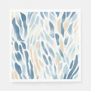 Blue Cream Abstract Beach Napkin