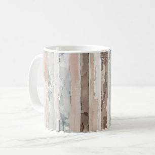 Blue Cream Brown Stripes   Coffee Mug