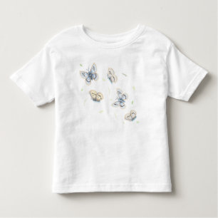 Blue & Cream Butterflies in Flight Toddler T-Shirt
