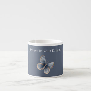 Blue Cream Butterfly Espresso Cup