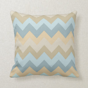 Blue Cream Chevron Stripes Cushion
