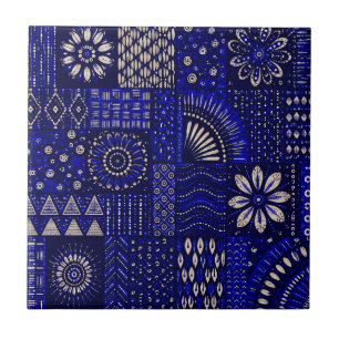 Blue & Cream Ornamental Ceramic Wall Tiles