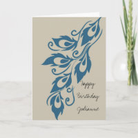 Blue Cream Peacock Feathers Birthday