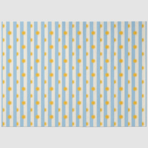 Blue Cream Stripe Gold Sunburst Tissue Paper