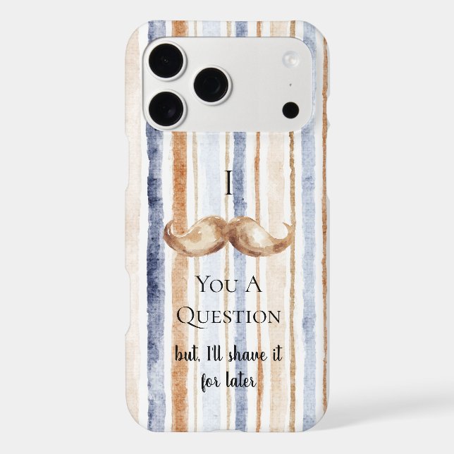Blue Cream Stripes Moustache You A Question (Back)