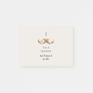 Blue Cream Stripes Moustache You A Question Post-it Notes