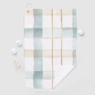 Blue Cream White Plaid   Golf Towel