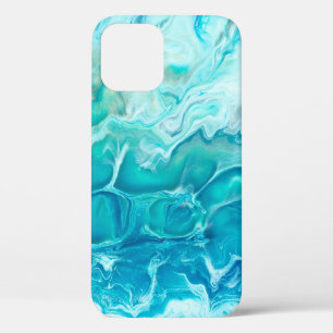 Blue creative abstract hand painted background, ma iPhone 12 case