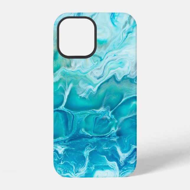 Blue creative abstract hand painted background, ma iPhone case (Back)