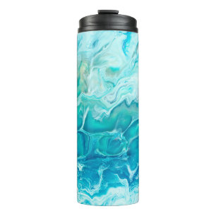Blue creative abstract hand painted background, ma thermal tumbler