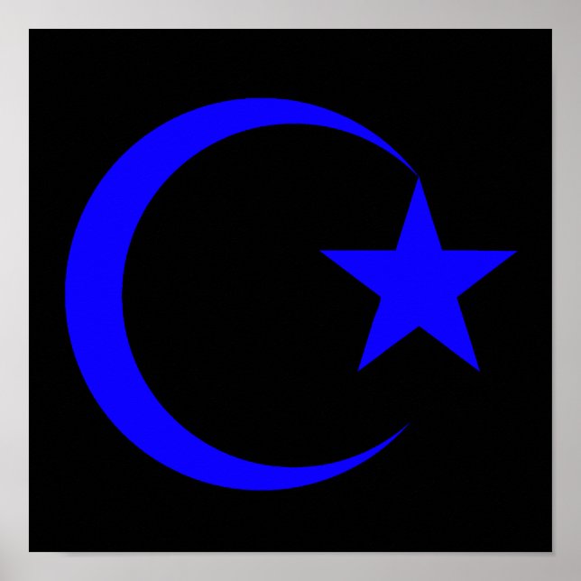 Blue Crescent & Star.png Poster (Front)
