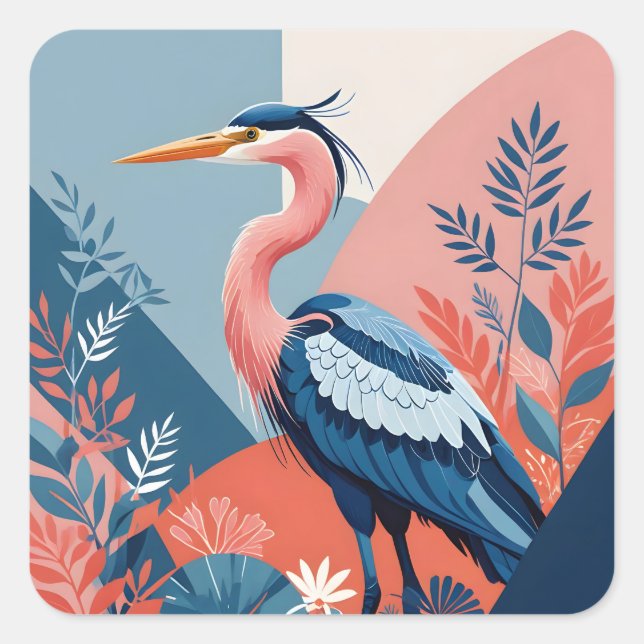 blue crest heron stickers (Front)
