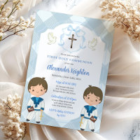 Blue Crest Twins Sailor Boy First Holy Communion