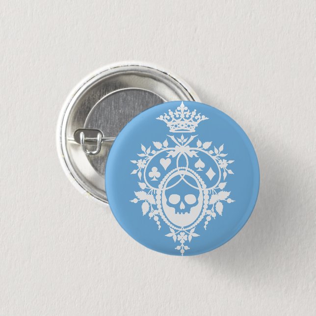 Blue Crest with Skull and Cardsuits Button (Front & Back)