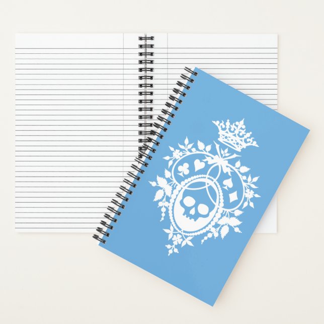 Blue Crest with Skull and Cardsuits Notebook (Inside)