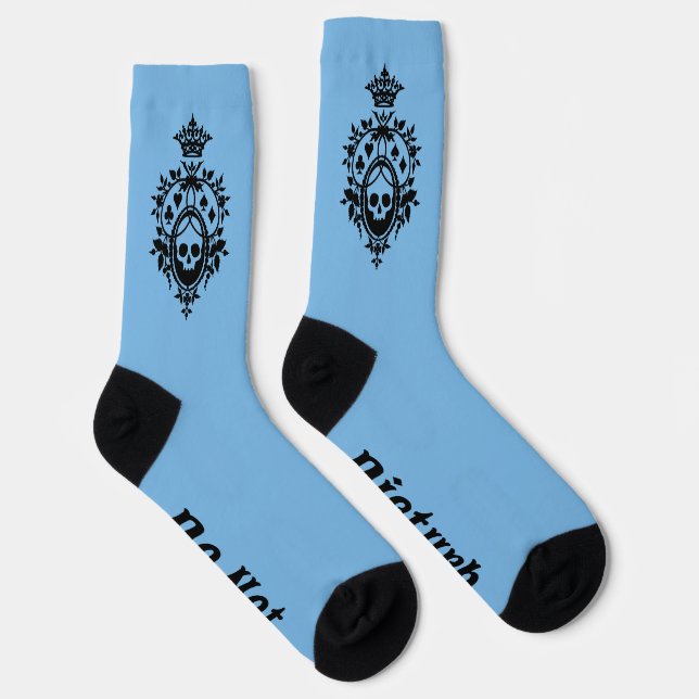 Blue Crest with Skull and Cardsuits Socks (Right)