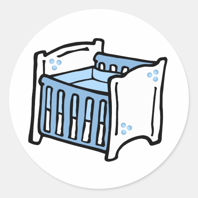 blue crib classic round sticker (Front)
