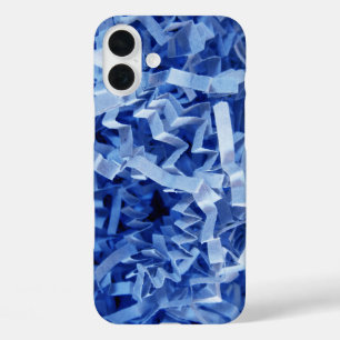 Blue Crinkled Shredded Paper Photograph iPhone 16 Plus Case