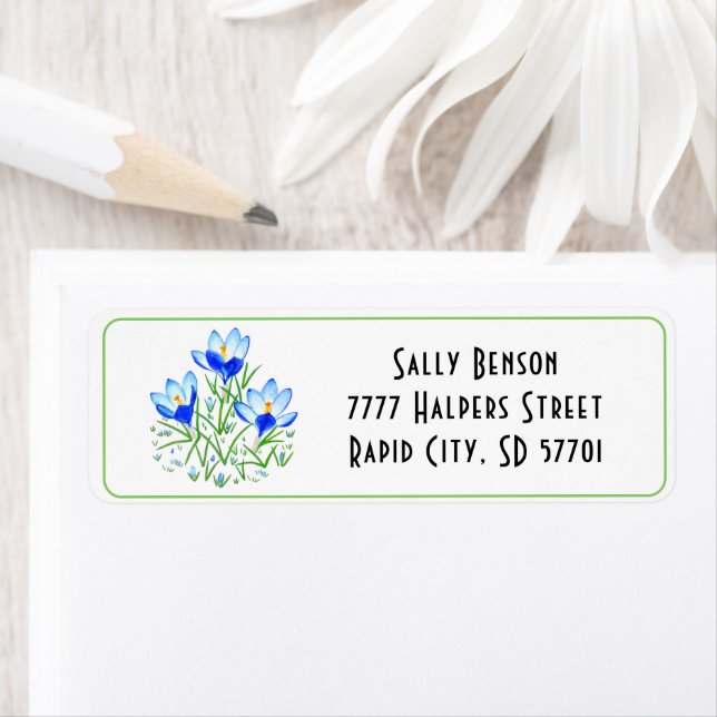 Blue Crocus Address Labels (Insitu)